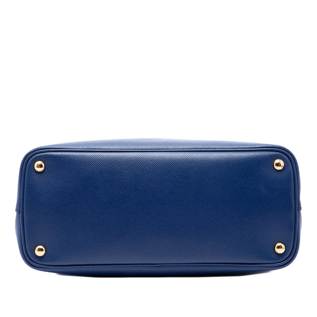 Prada Medium Saffiano Cuir Double Handle Satchel Blue Leather Very good - Inside View