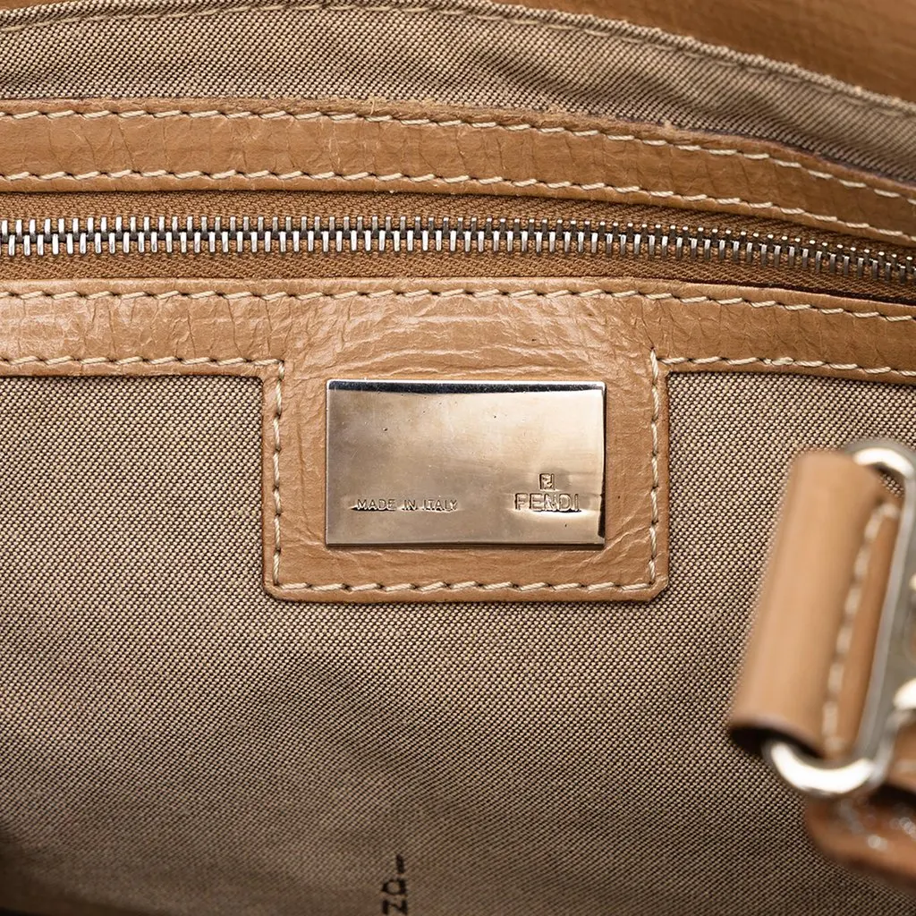 Fendi Medium Metallic Leather Etniko Du Jour Handbag Brown Leather Good - Box View