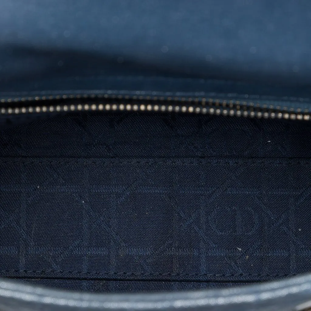 Dior Mini Iridescent Lambskin Cannage Lady Dior Blue Leather Very good - Model View