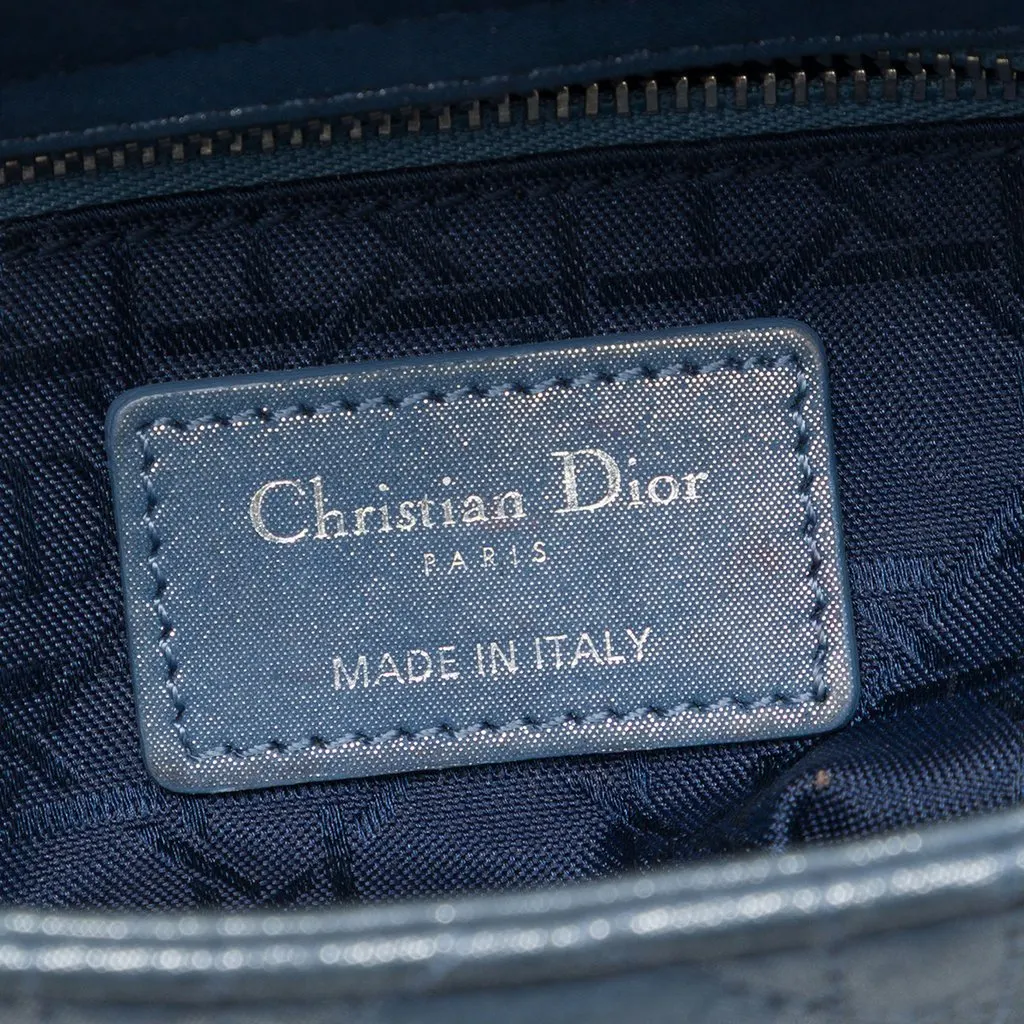 Dior Mini Iridescent Lambskin Cannage Lady Dior Blue Leather Very good - Box View