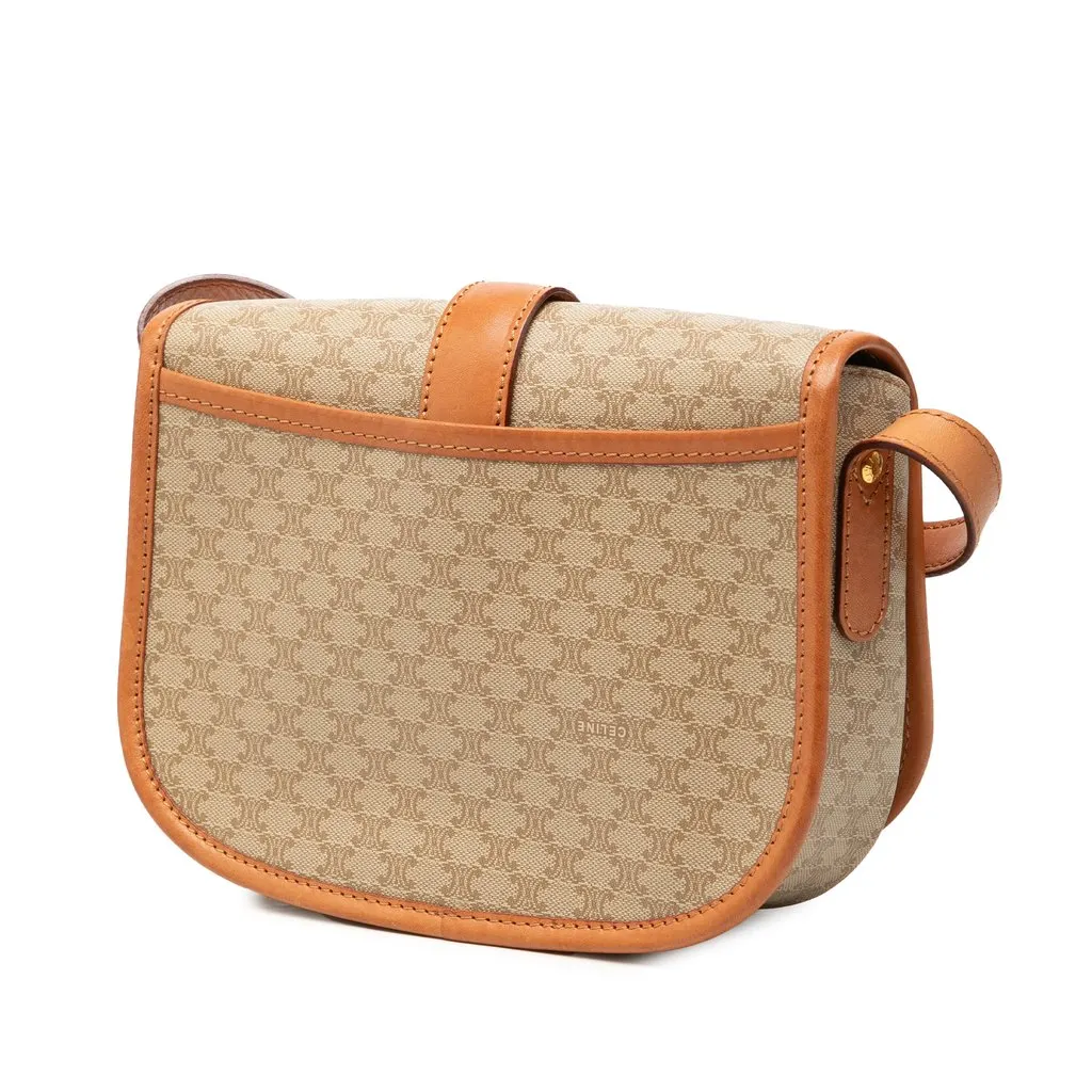 Celine Macadam Coated Canvas Crossbody Beige Canvas Very good - Back View