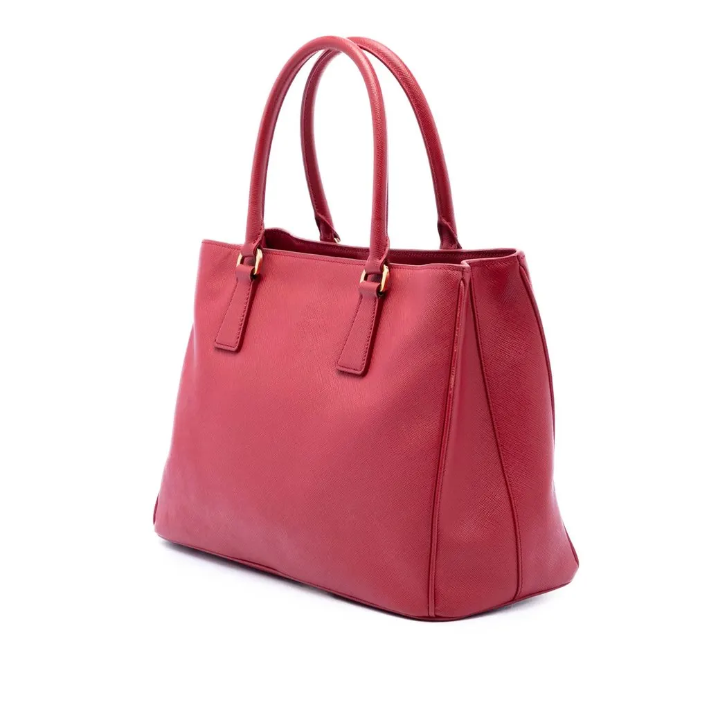 Prada Medium Saffiano Lux Galleria Tote Red Leather Very good - Back View