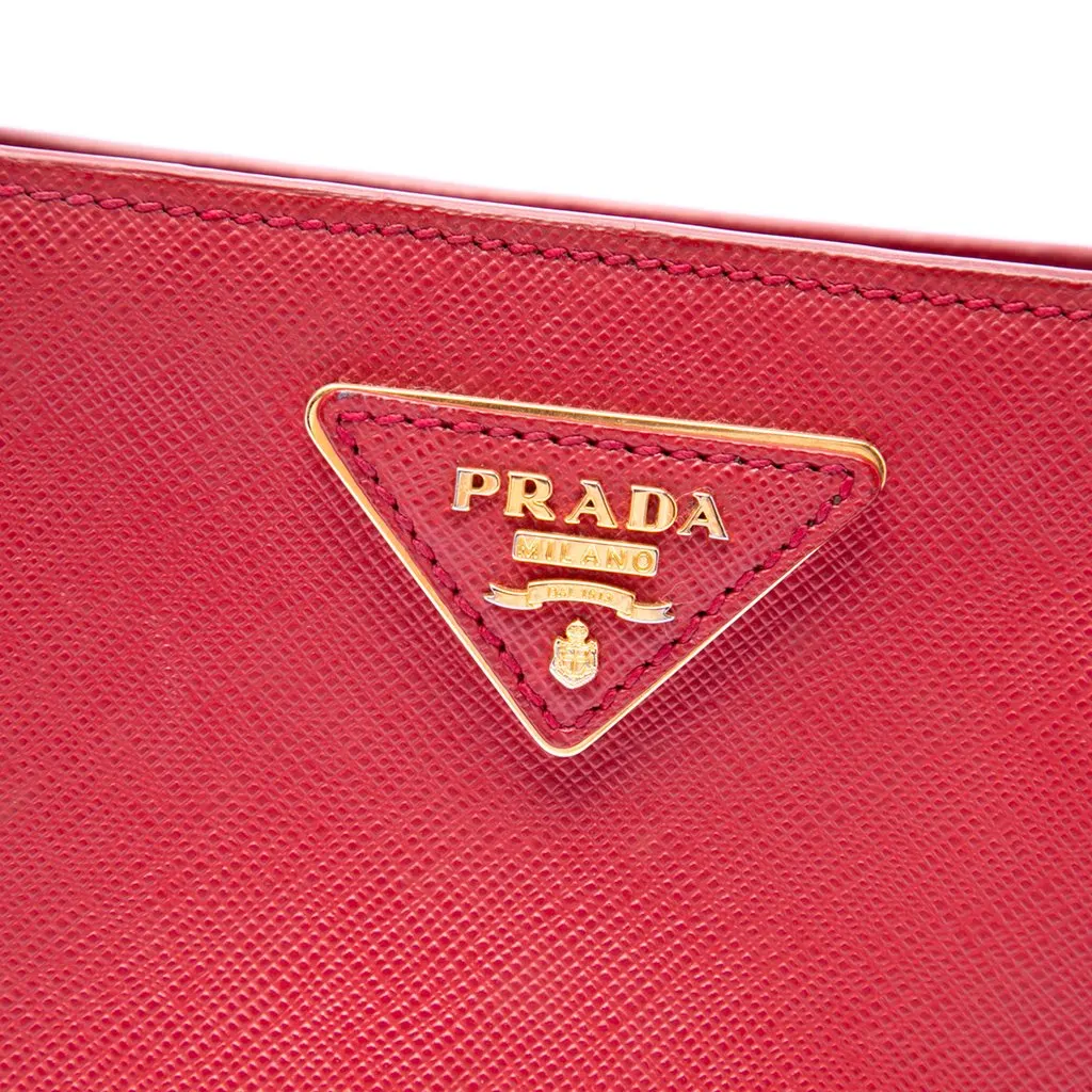 Prada Medium Saffiano Lux Galleria Tote Red Leather Very good - Box View