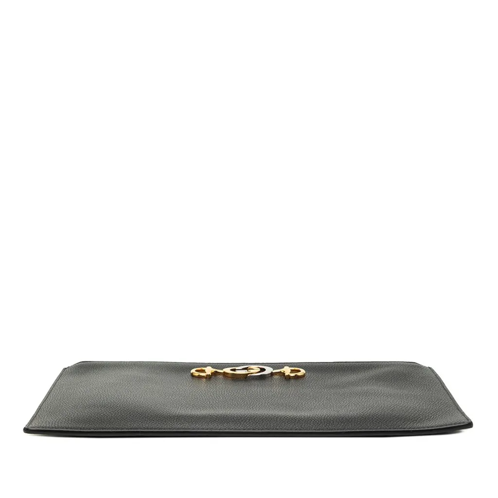 Gucci Grained Calfskin Zumi Zip Pouch Black Leather Very good - Inside View