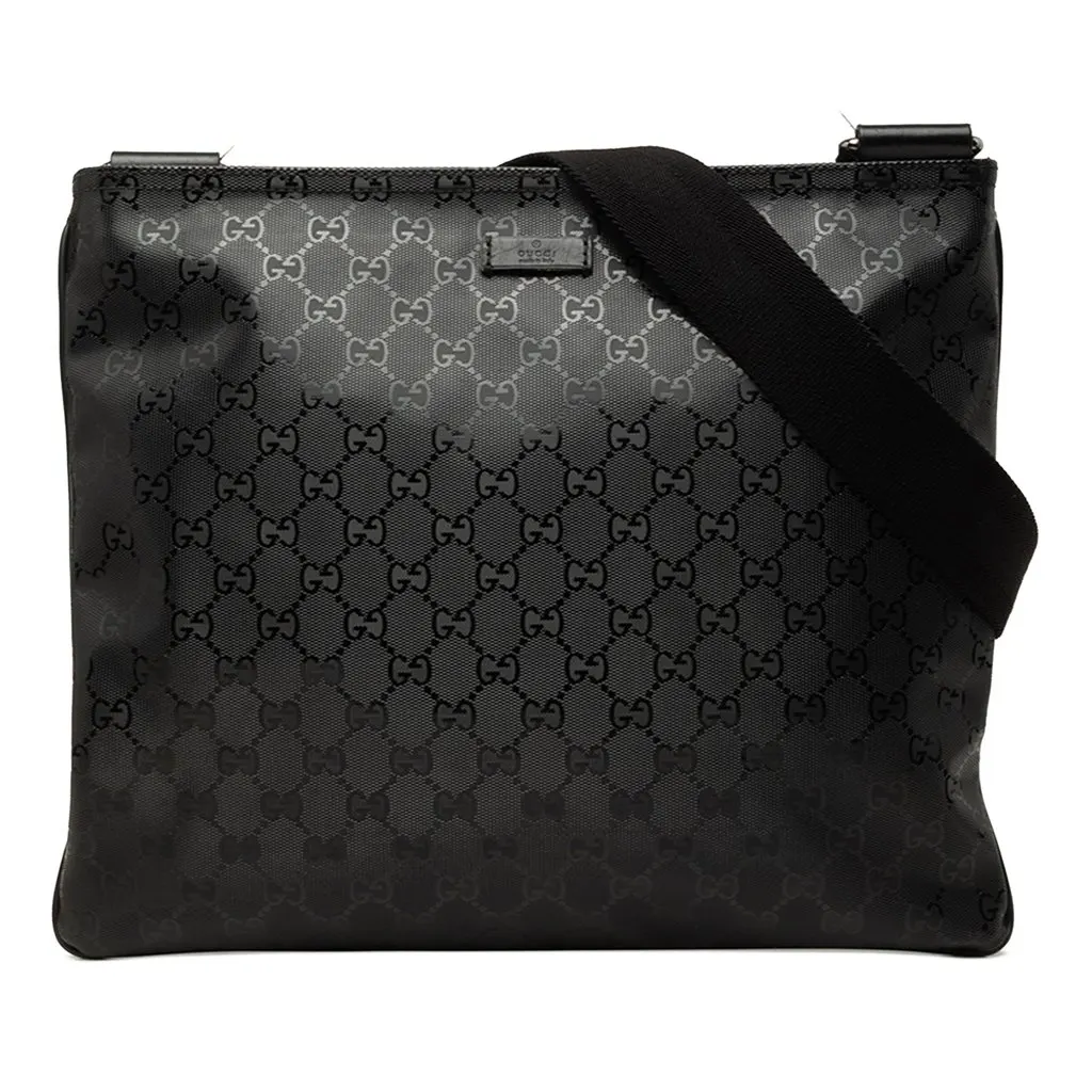 Gucci GG Imprime Crossbody Black Canvas Good - Front View