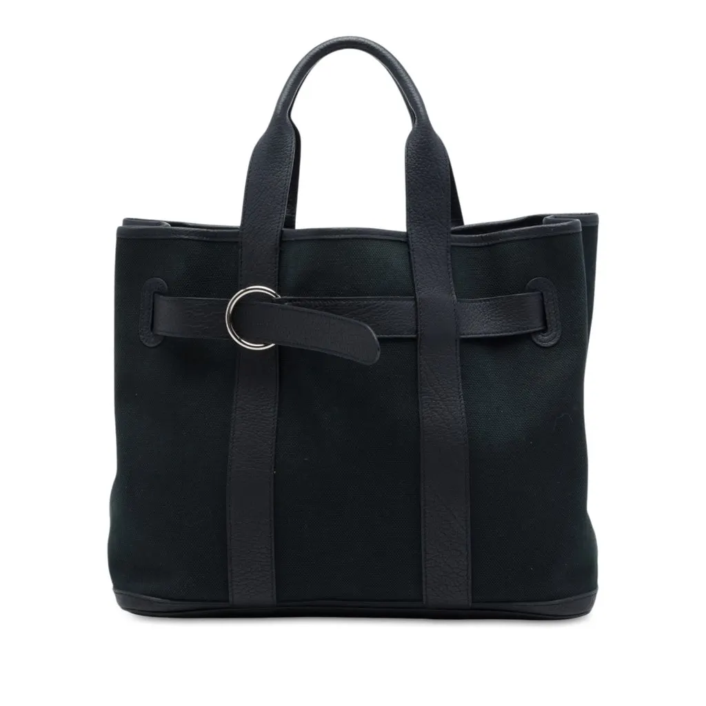 Hermès Toile and Negonda Ceinture MM Black Very good - Front View