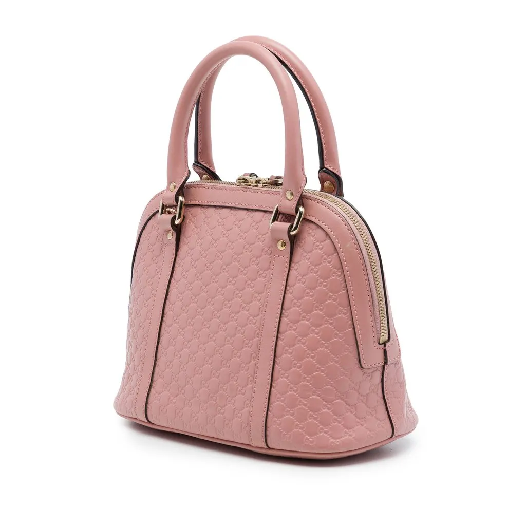 Gucci Mini Microguccissima Dome Satchel Pink Leather Very good - Back View
