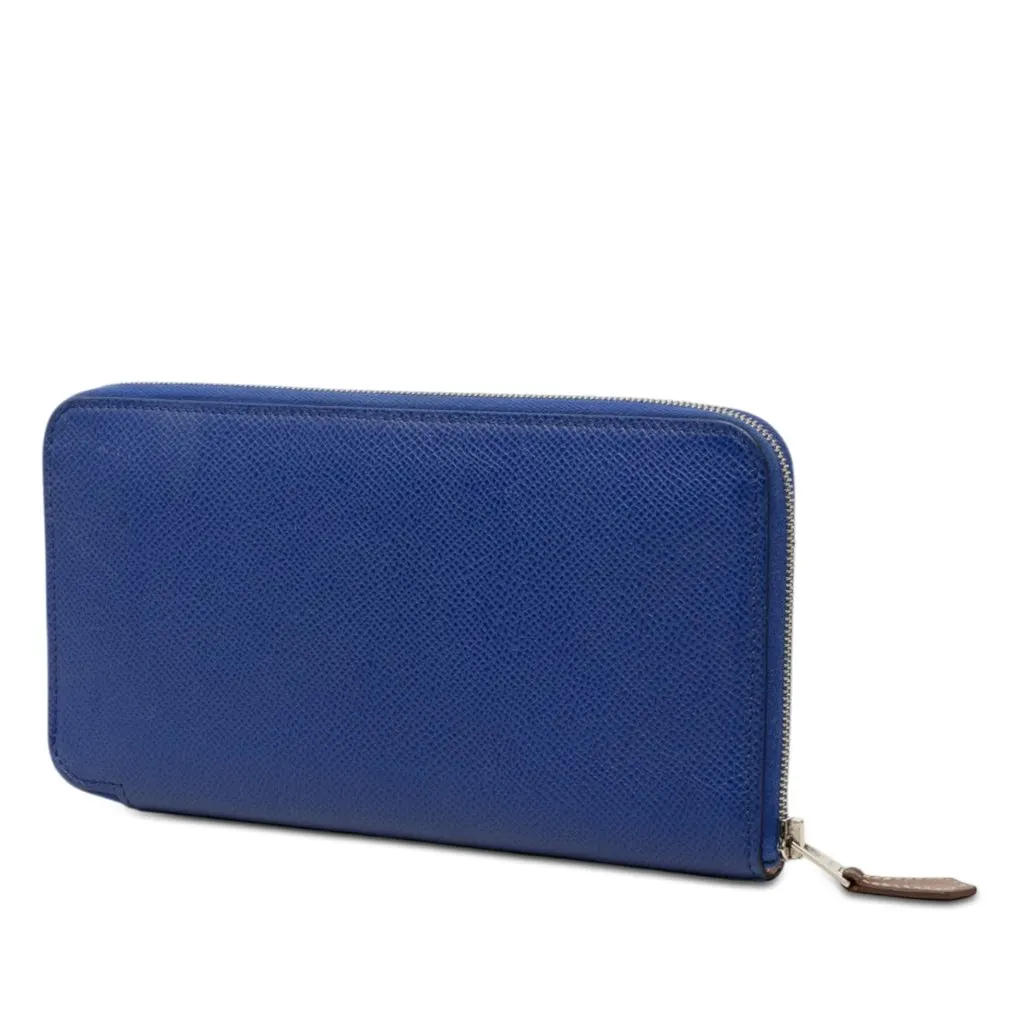 Hermès Epsom Azap Silk In Long Wallet Blue Leather Very good - Back View