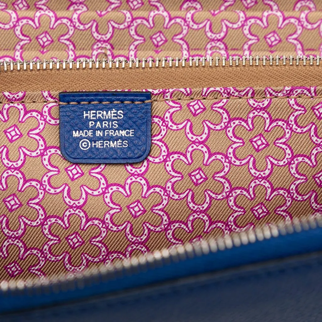 Hermès Epsom Azap Silk In Long Wallet Blue Leather Very good - Box View