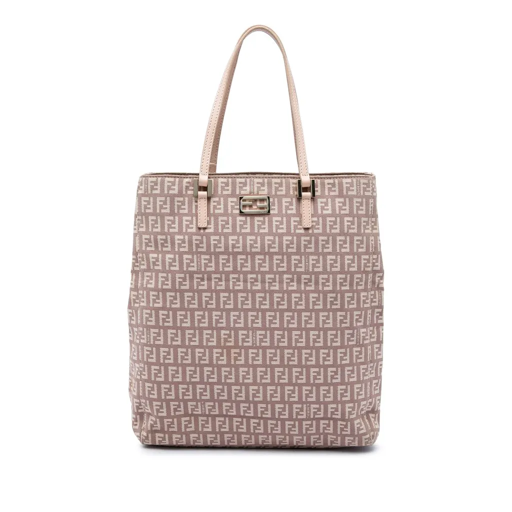 Fendi Zucchino Canvas Tote Pink Canvas Very good - Front View