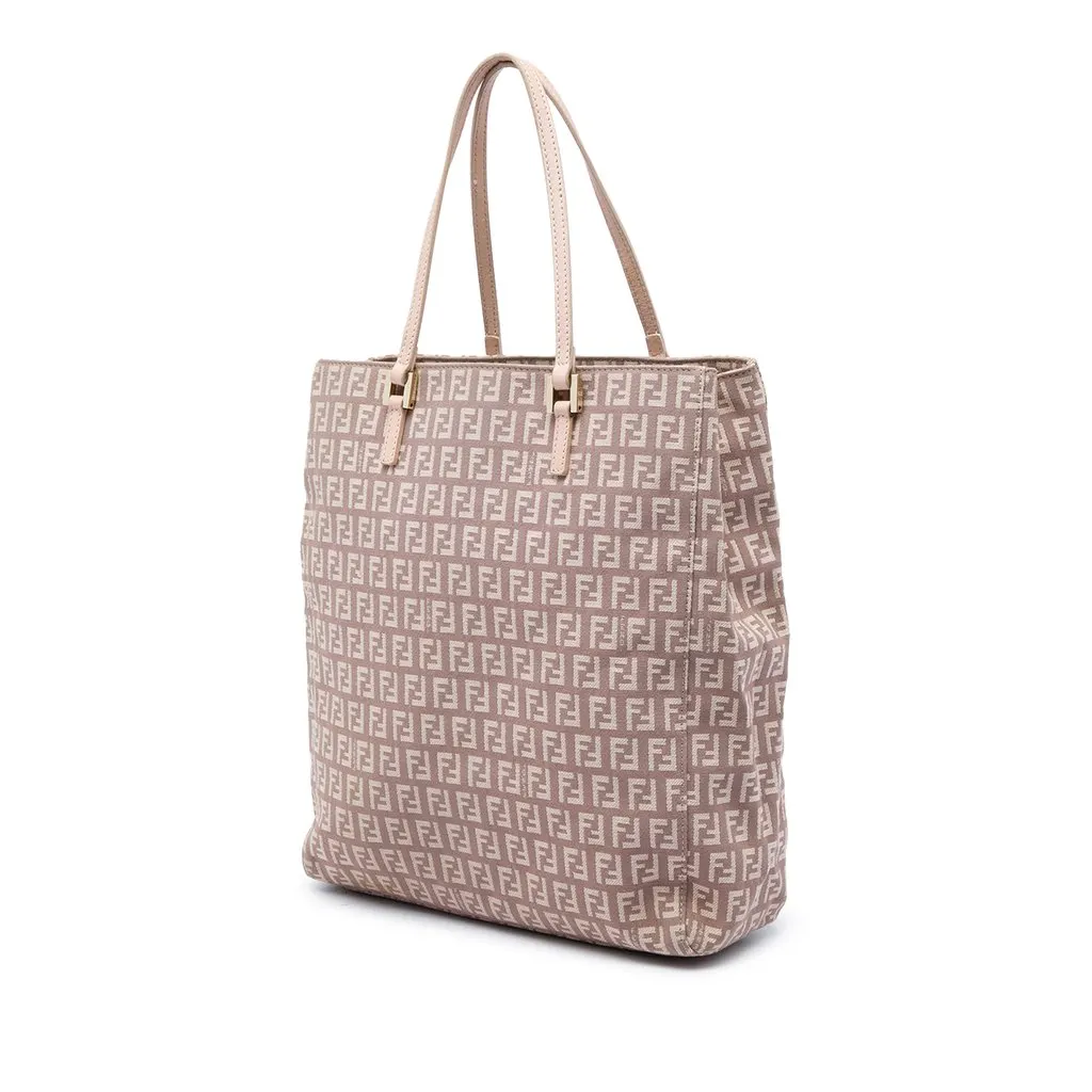 Fendi Zucchino Canvas Tote Pink Canvas Very good - Back View