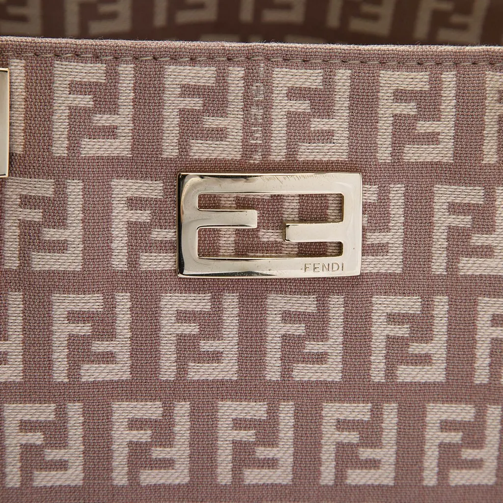 Fendi Zucchino Canvas Tote Pink Canvas Very good - Box View