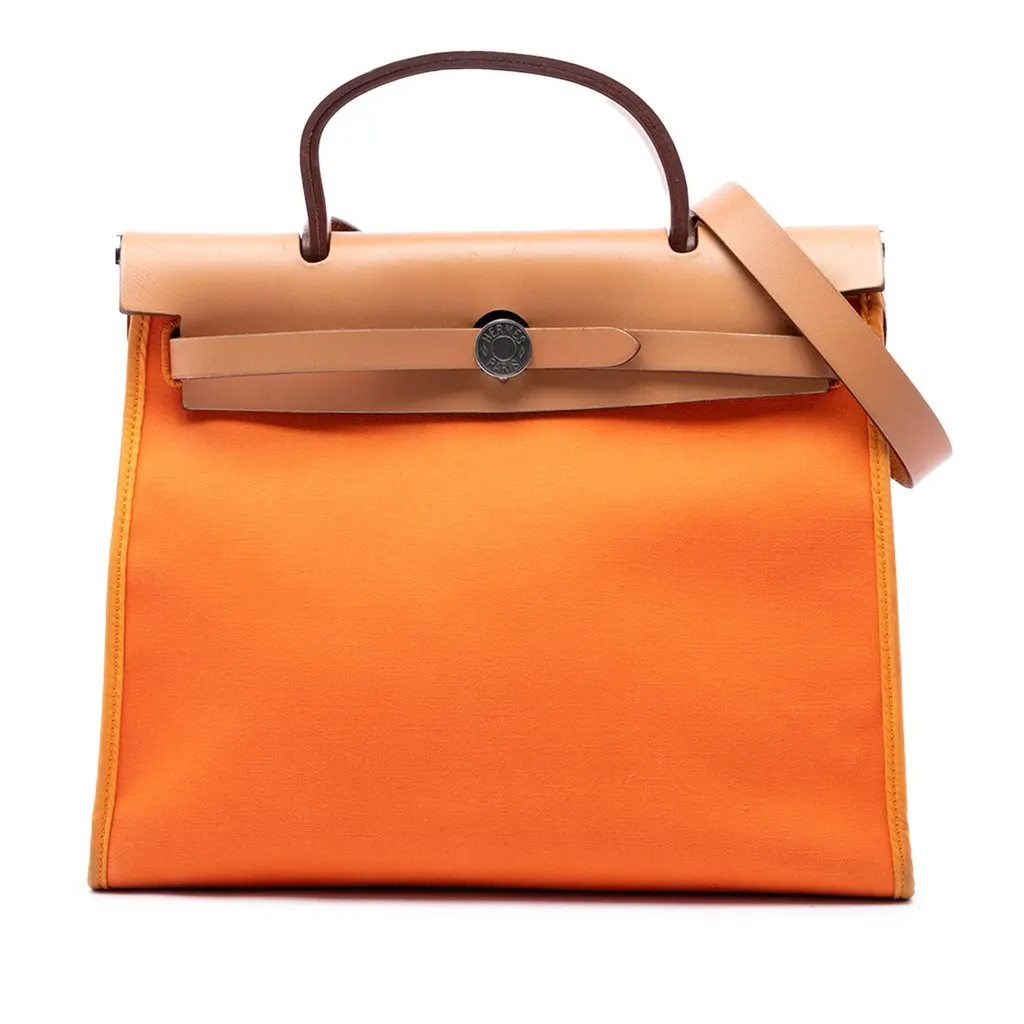 Hermès Toile Herbag Zip 31 Orange Good - Front View