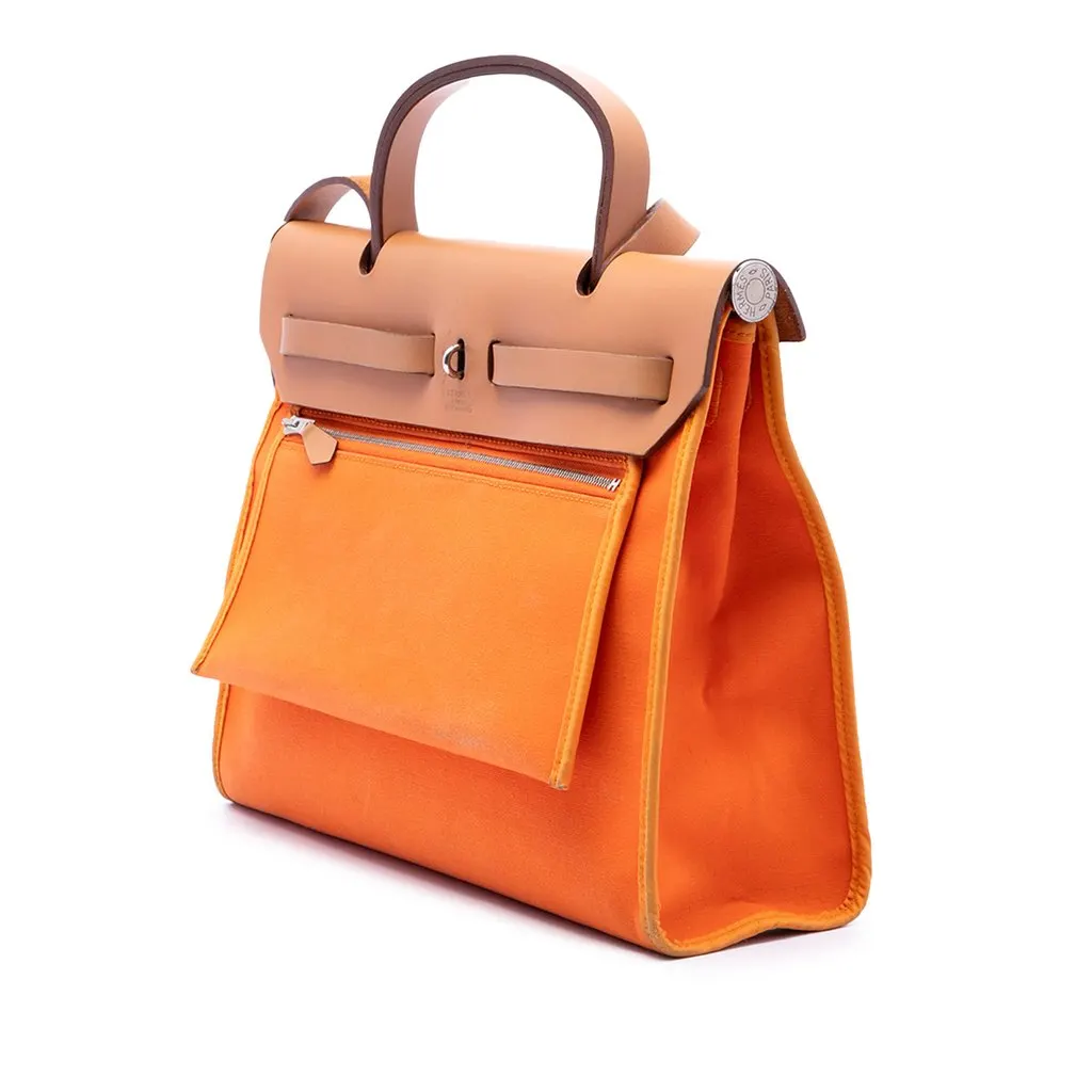 Hermès Toile Herbag Zip 31 Orange Good - Back View