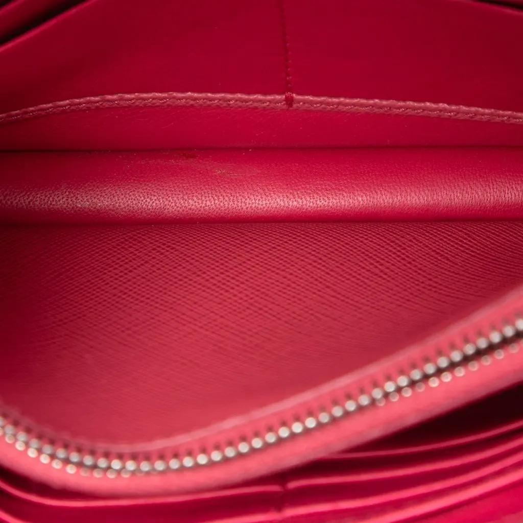 Prada Bicolor Saffiano Turn Lock Wallet on Strap Pink Leather Very good - Model View