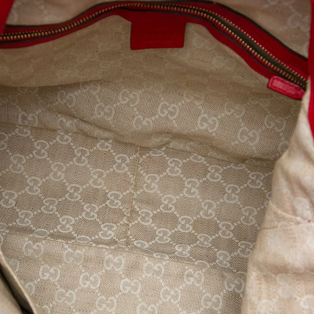 Gucci Calfskin Bamboo Diana Satchel Red Leather Very good - Model View