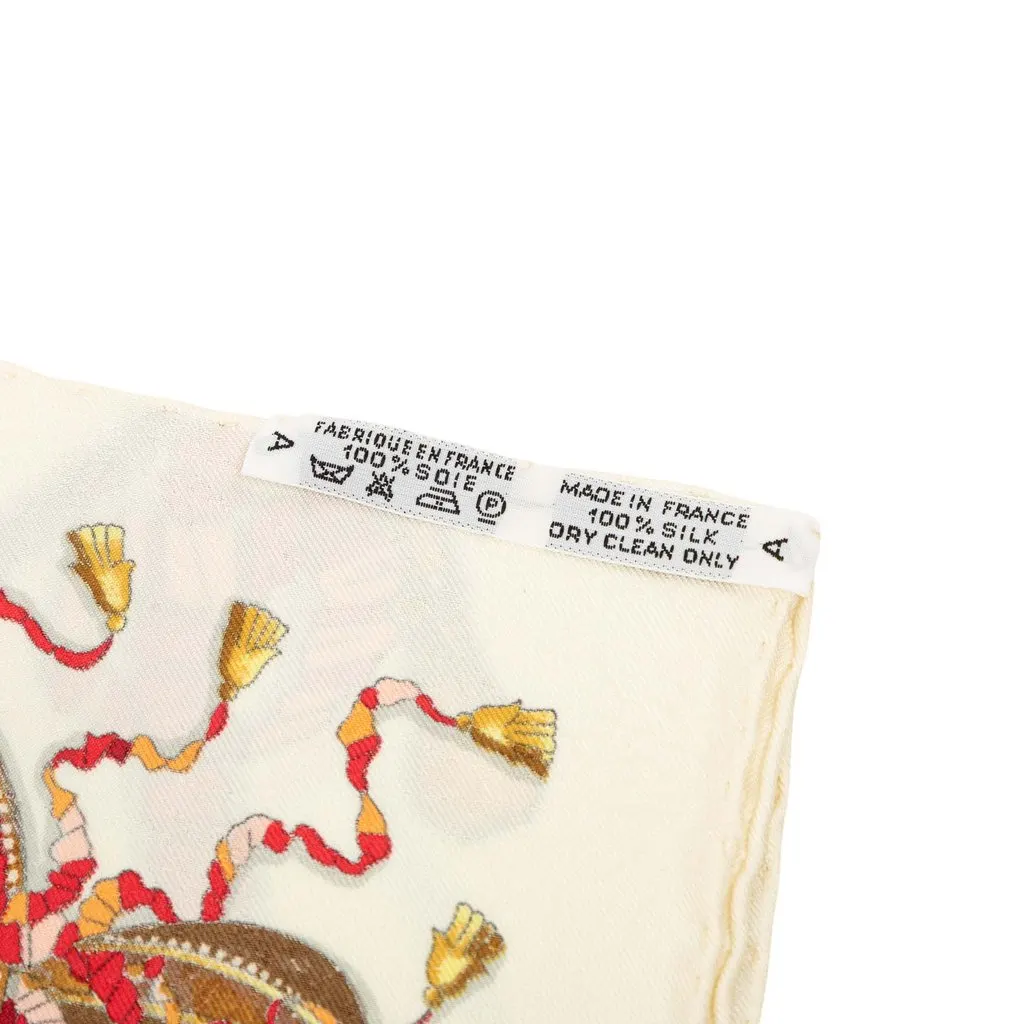 Hermès Les Fetes Du Roi Soleil Silk Scarf 90 White Very good - Back View