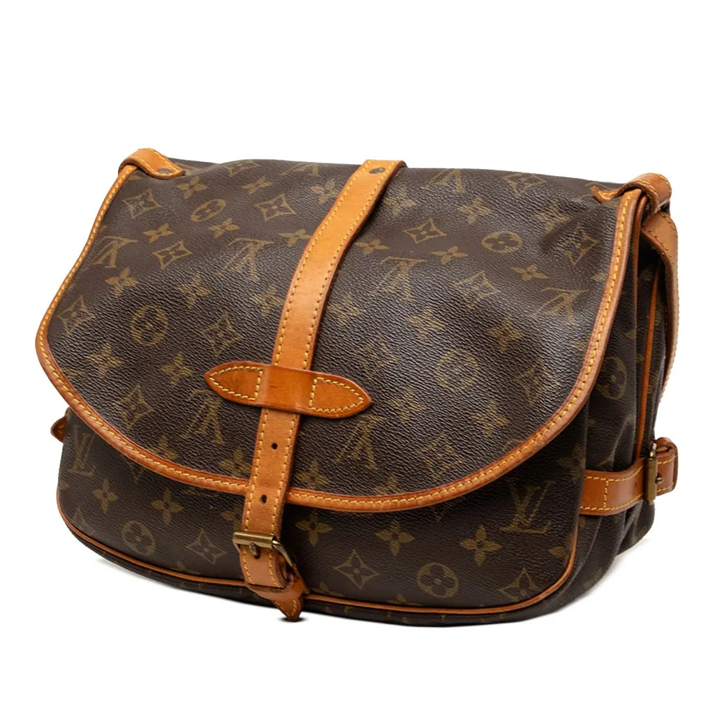 Louis Vuitton Monogram Saumur 25 Brown Canvas Good - Back View