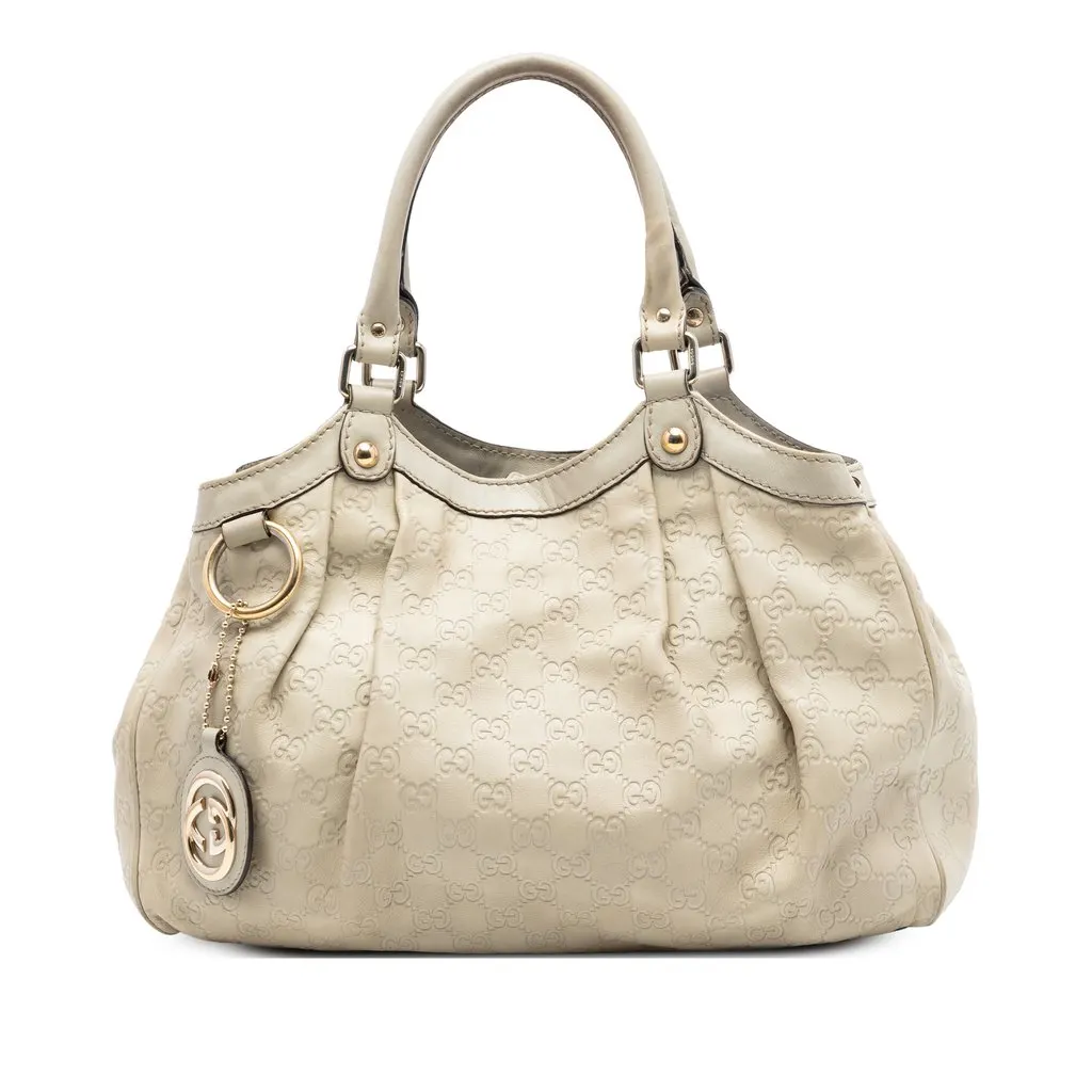 Gucci Medium Guccissima Sukey Tote Brown Leather Very good - Front View