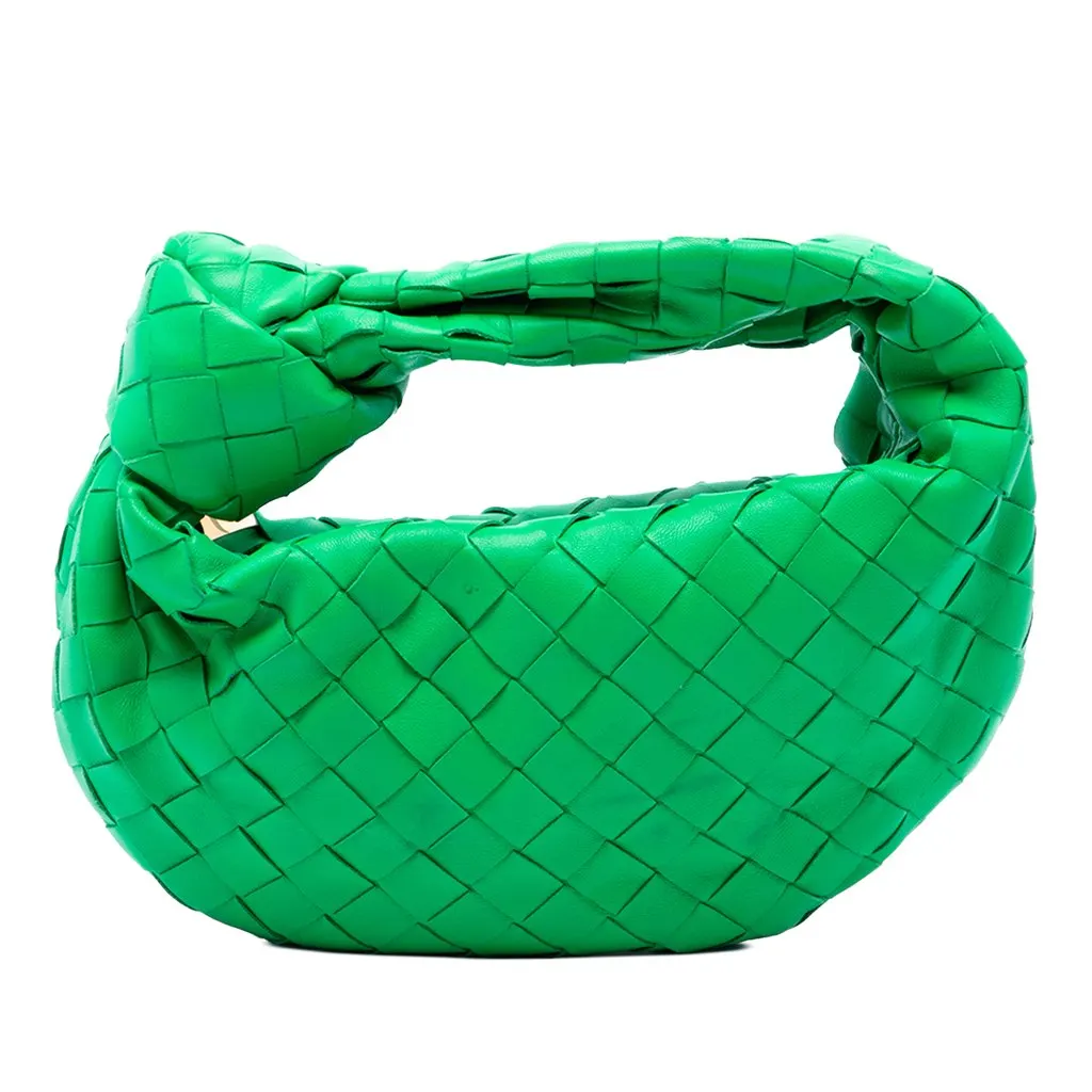 Bottega Veneta Mini Nappa Intrecciato Jodie Green Leather Very good - Front View