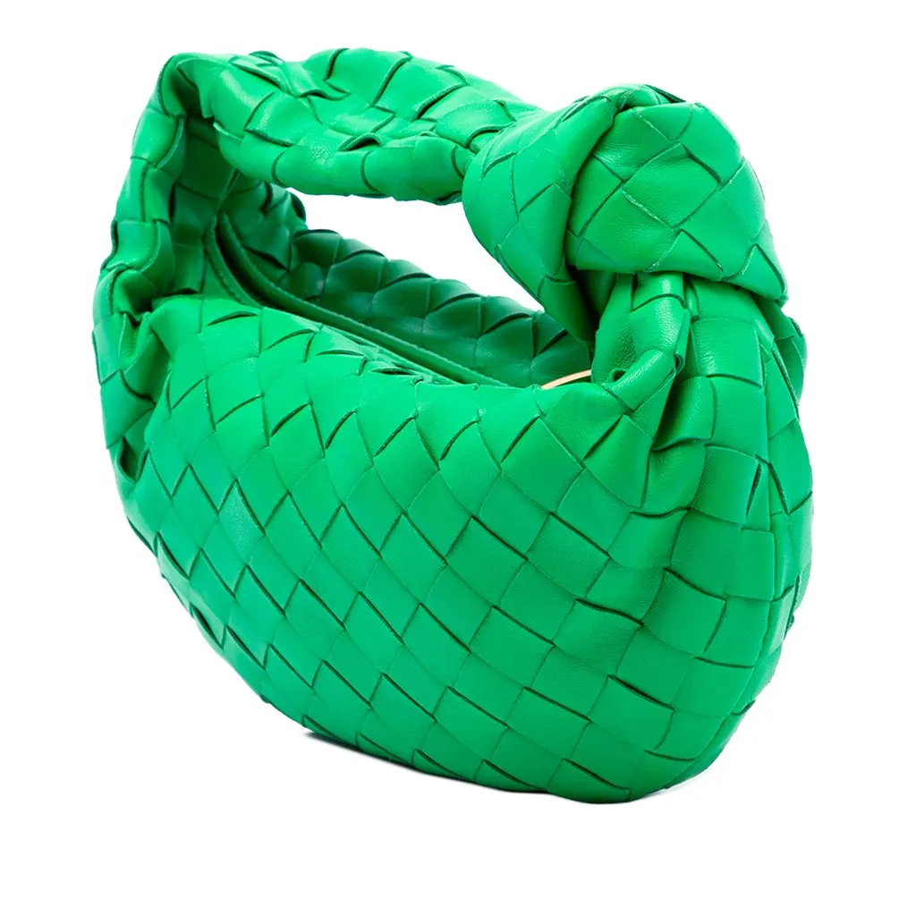 Bottega Veneta Mini Nappa Intrecciato Jodie Green Leather Very good - Back View