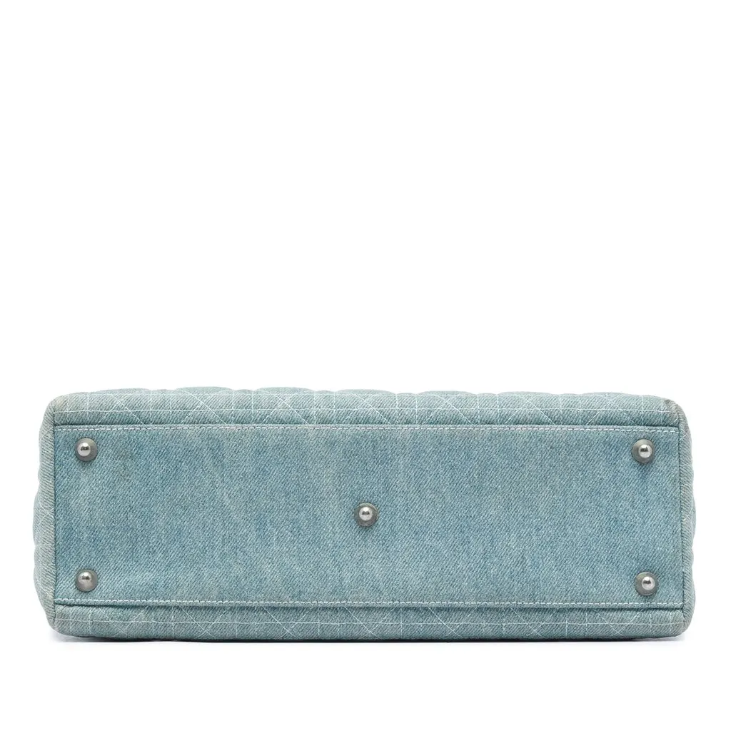 Dior Large Denim Cannage Acrylic Handles Lady Dior Blue Very good - Inside View