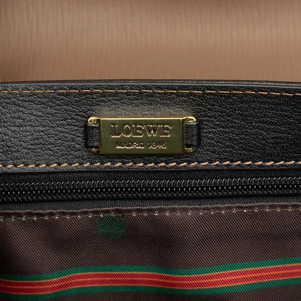 Loewe Bicolor Leather Velazquez Twist Shoulder Bag Black Leather Very good - Box View