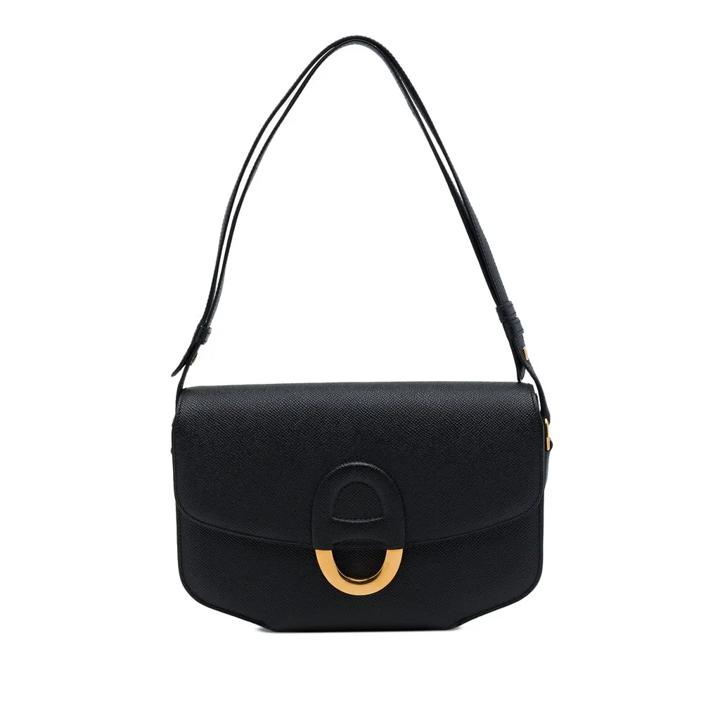 Hermès Epsom Cherche Midi 25 Black Leather Very good - Front View