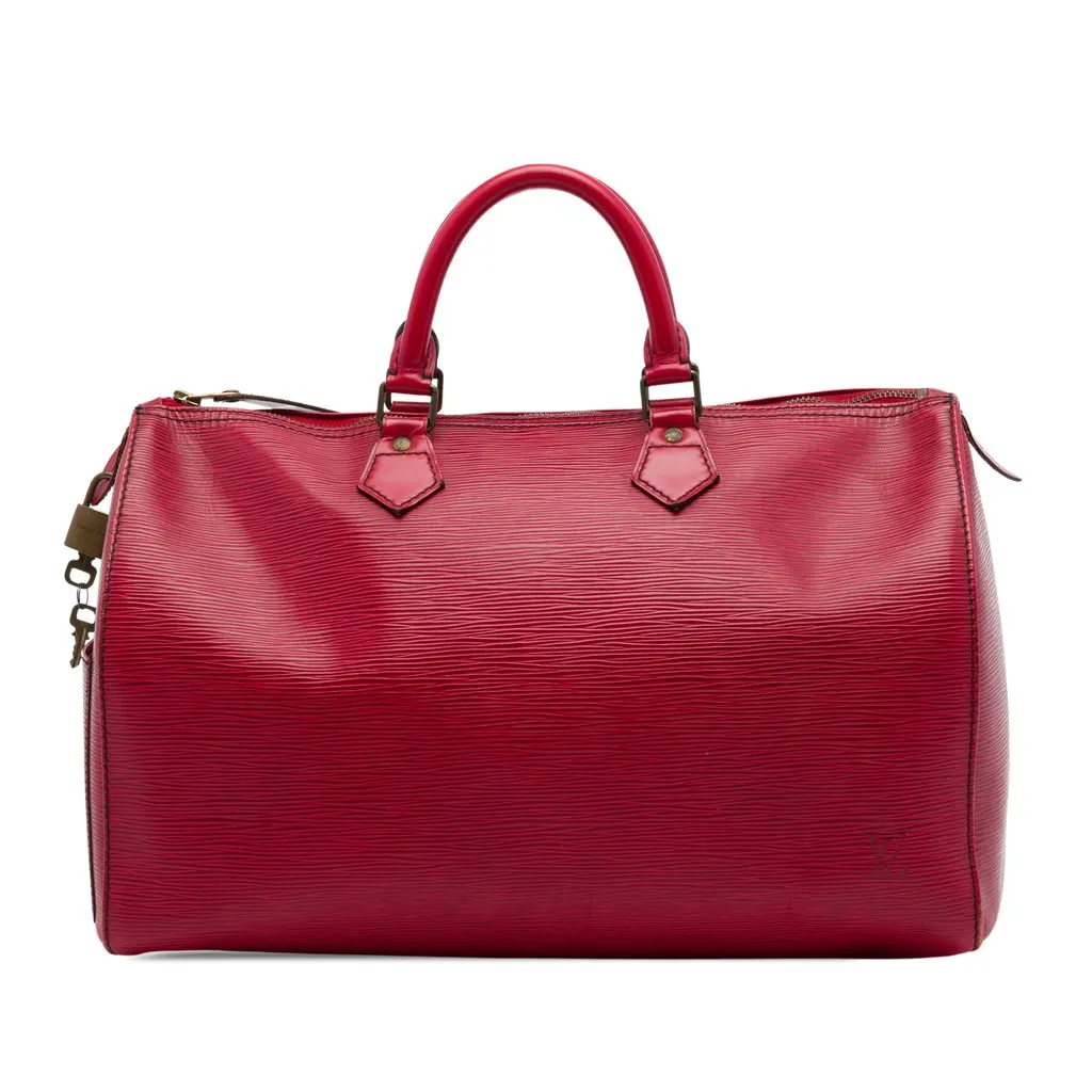 Louis Vuitton Epi Speedy 35 Red Leather Very good - Front View