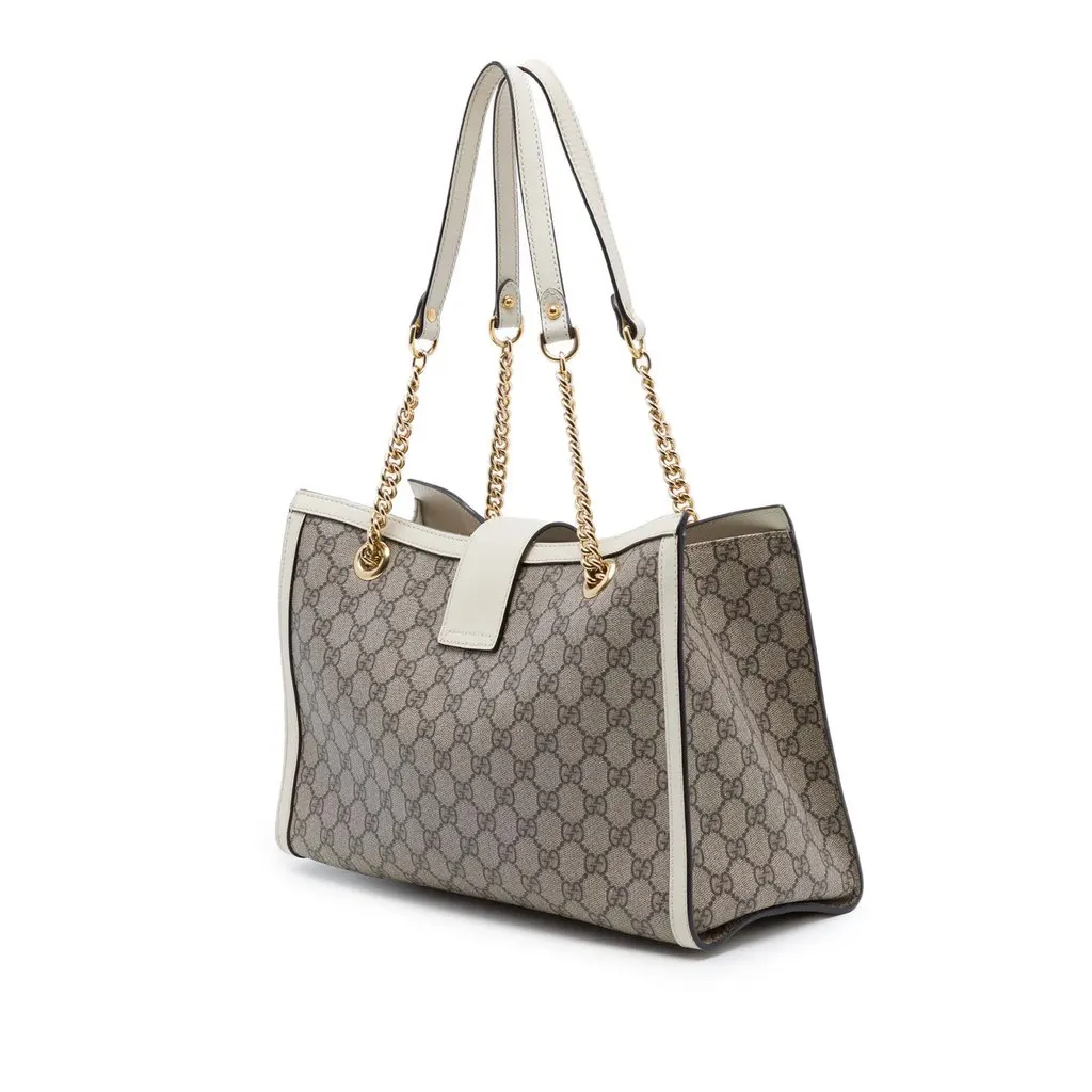 Gucci Medium GG Supreme Padlock Tote Beige Very good - Back View