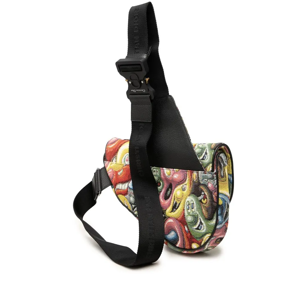 Dior Kenny Scharf Canvas Saddle Crossbody Yellow Canvas Very good - Back View