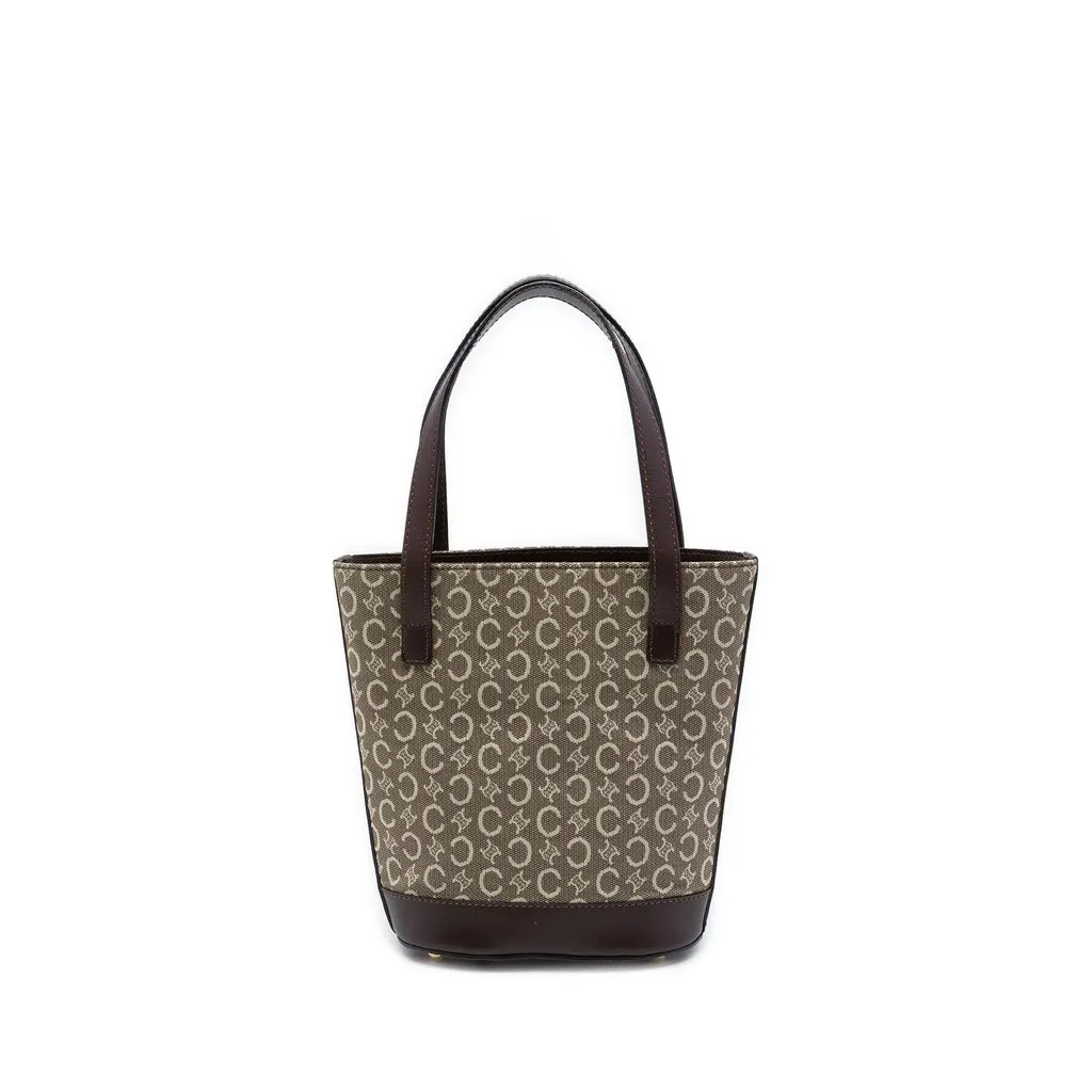 Celine C Macadam Canvas Bucket Bag MultiColor Canvas Good - Front View