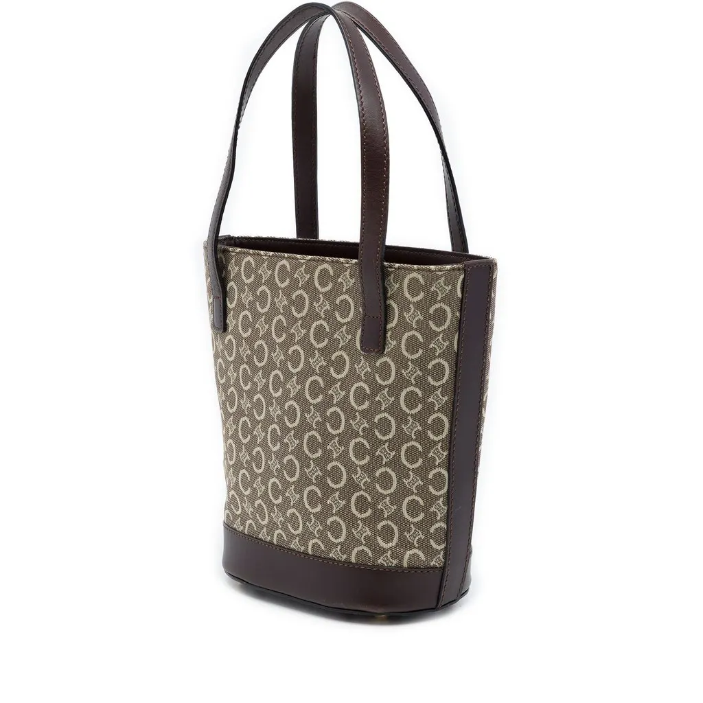 Celine C Macadam Canvas Bucket Bag MultiColor Canvas Good - Back View