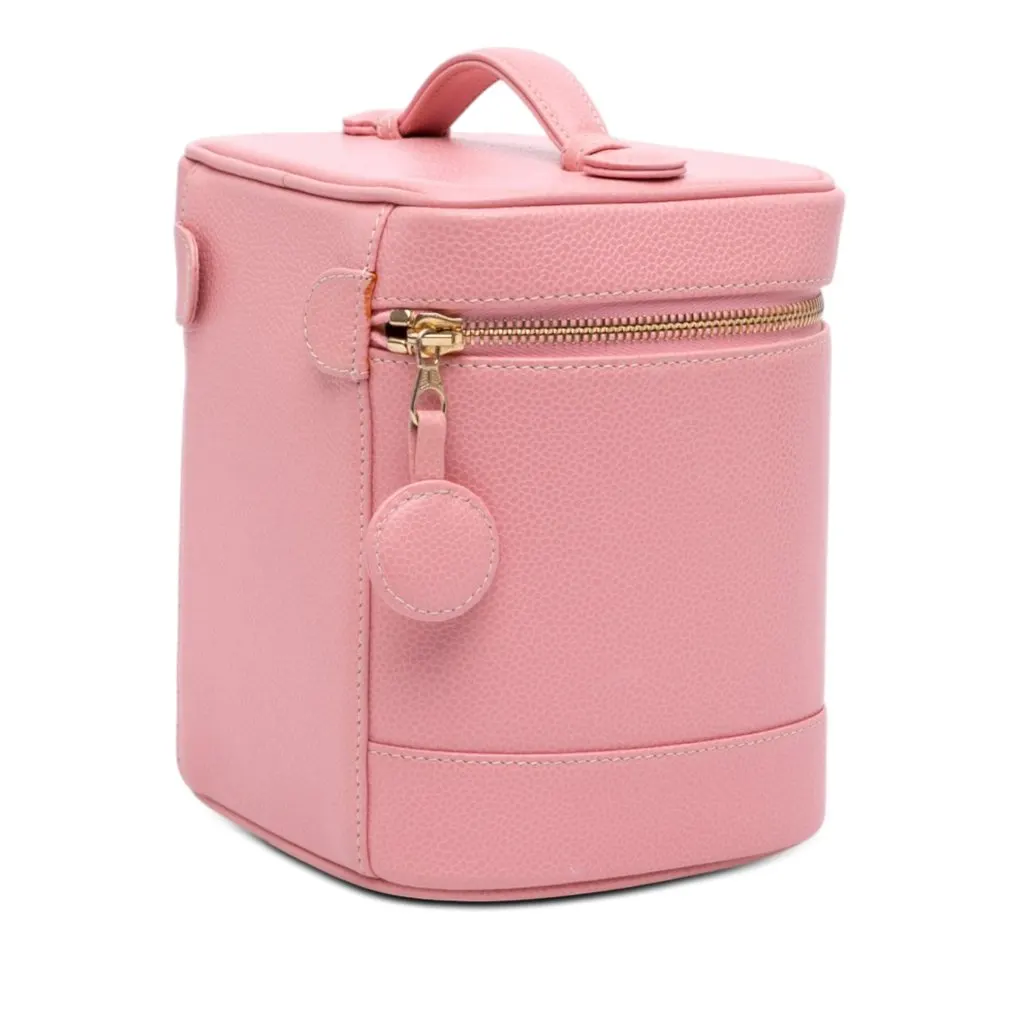 Chanel CC Caviar Vanity Bag Pink Leather Very good - Back View