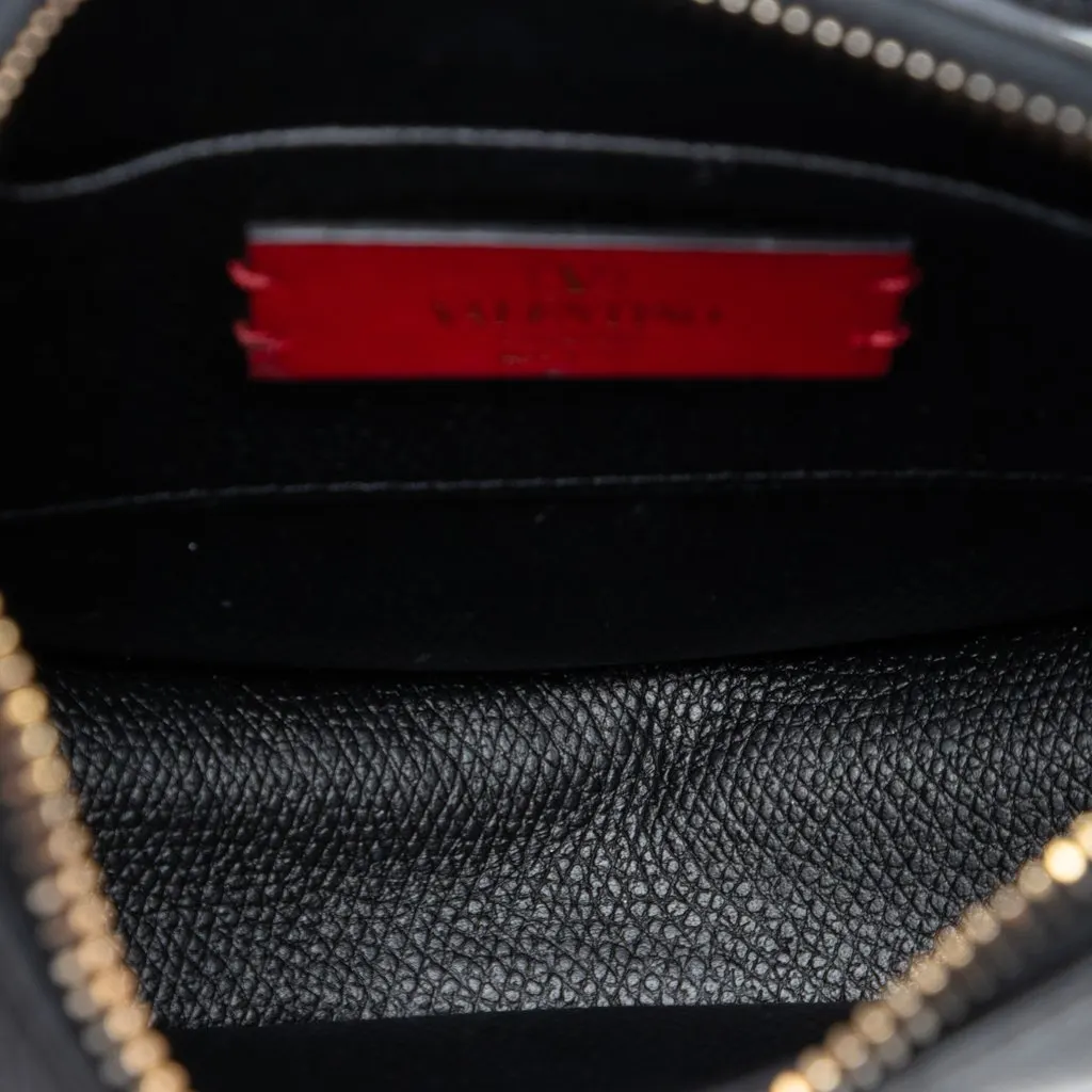 Valentino Mini Grainy Calfskin VLogo Hobo Black Leather Very good - Model View