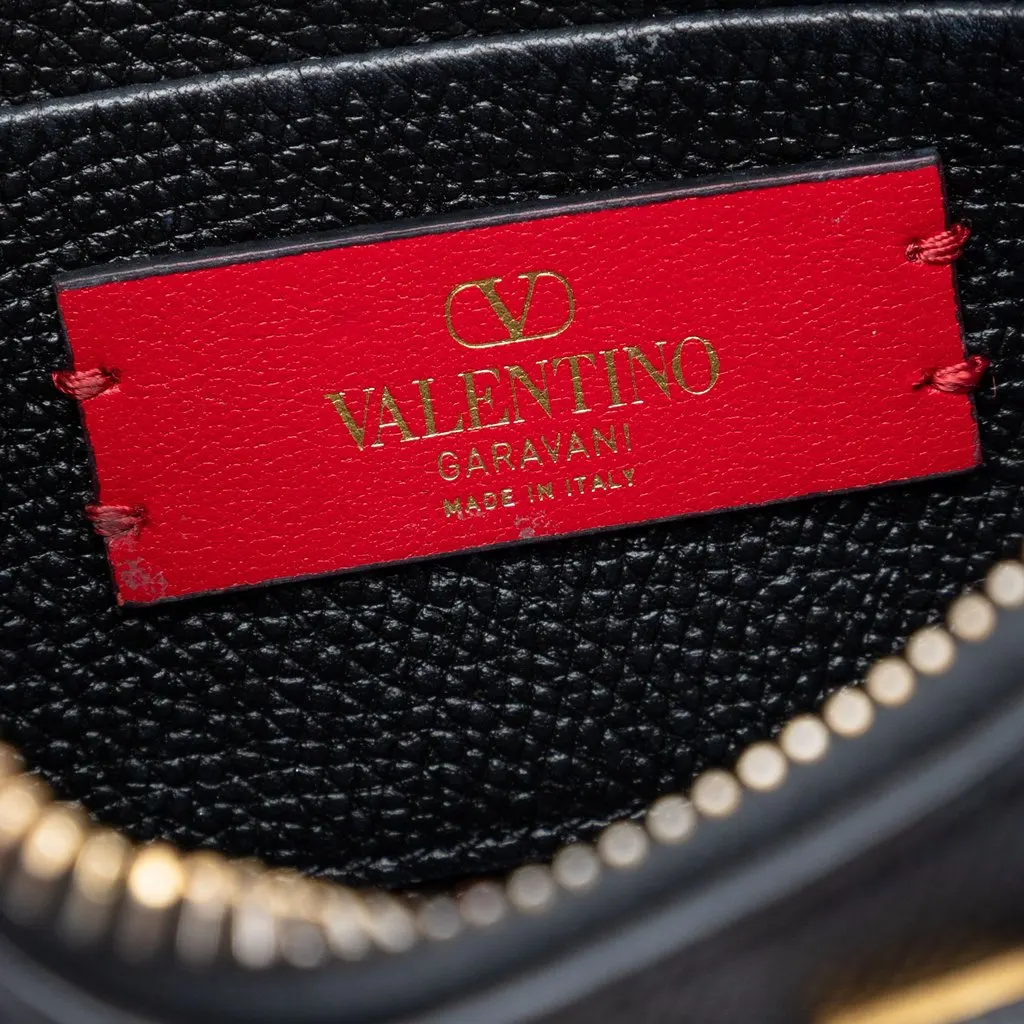 Valentino Mini Grainy Calfskin VLogo Hobo Black Leather Very good - Box View