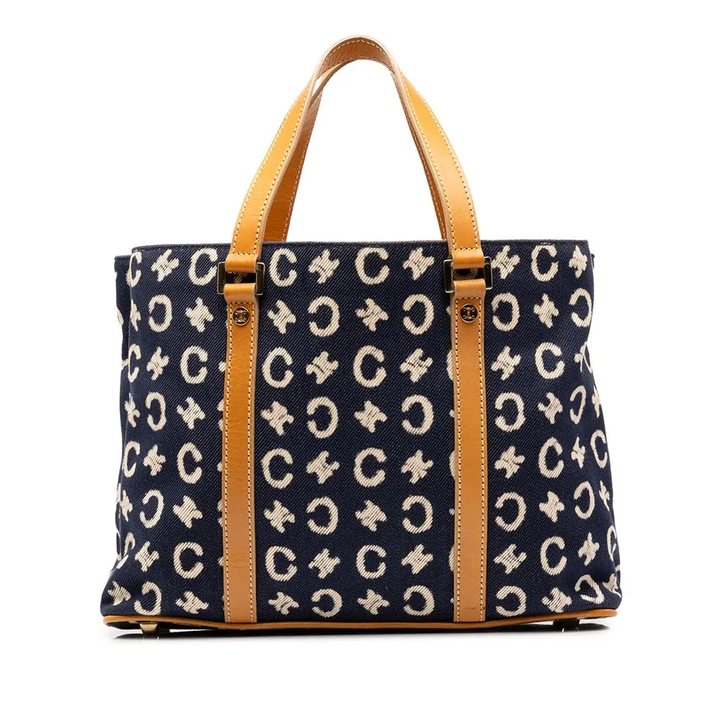 Celine C Macadam Denim Handbag Blue Denim Very good - Front View
