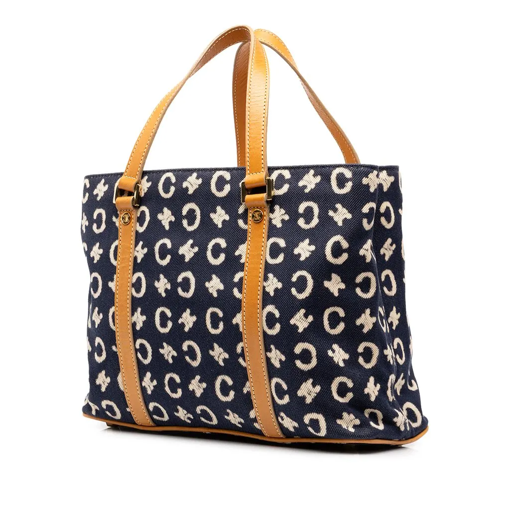 Celine C Macadam Denim Handbag Blue Denim Very good - Back View