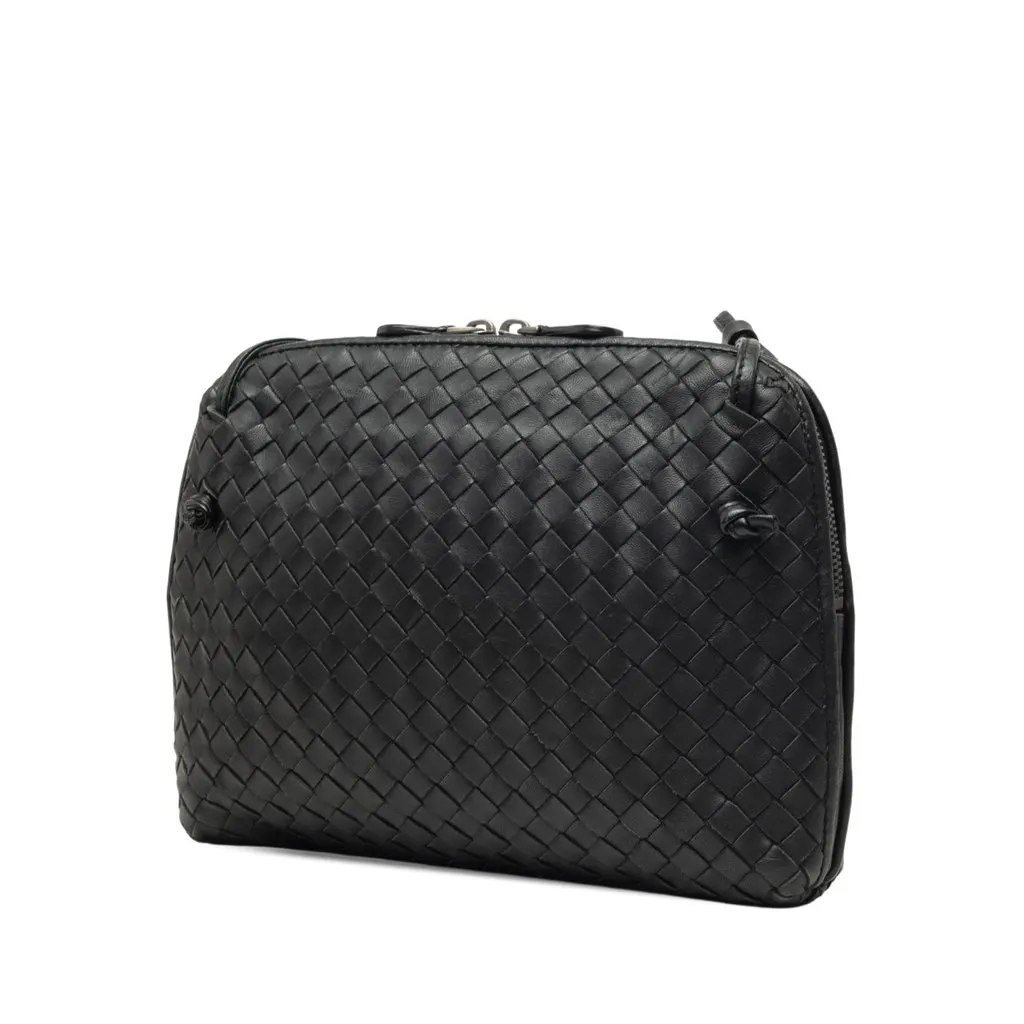 Bottega Veneta Nappa Intrecciato Nodini Crossbody Black Leather Very good - Back View