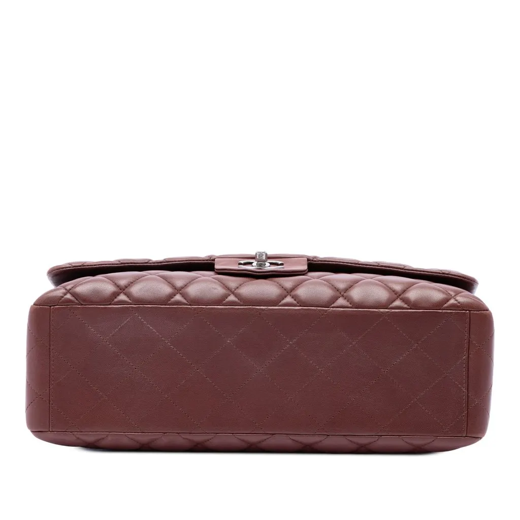 Chanel Maxi Classic Lambskin Single Flap Brown Leather Very good - Inside View