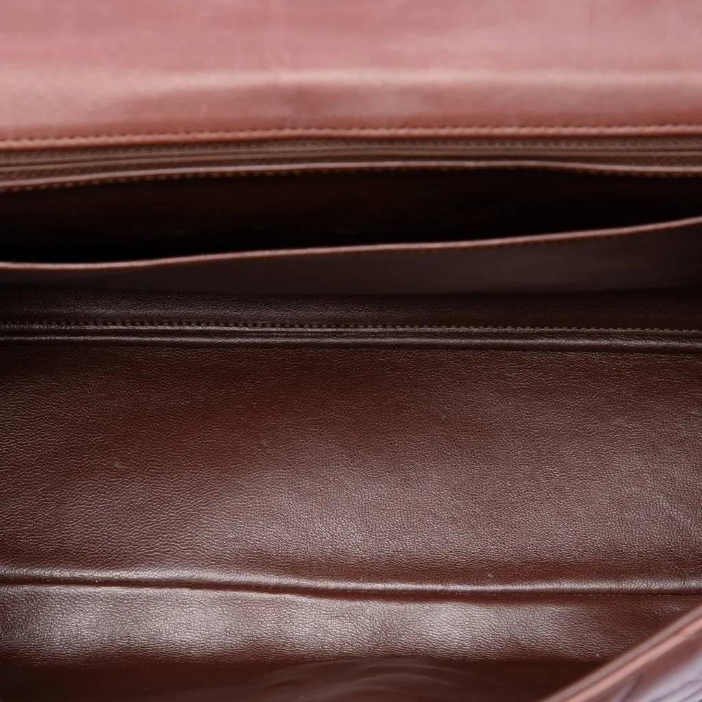 Chanel Maxi Classic Lambskin Single Flap Brown Leather Very good - Model View