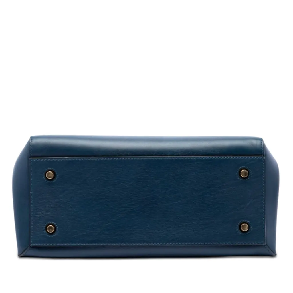 Celine Medium Leather Edge Handbag Blue Leather Very good - Inside View