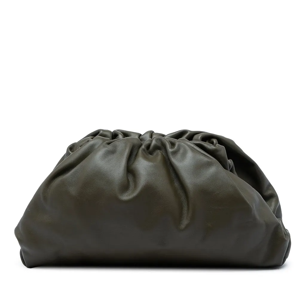 Bottega Veneta Lambskin The Pouch Brown Leather Very good - Front View