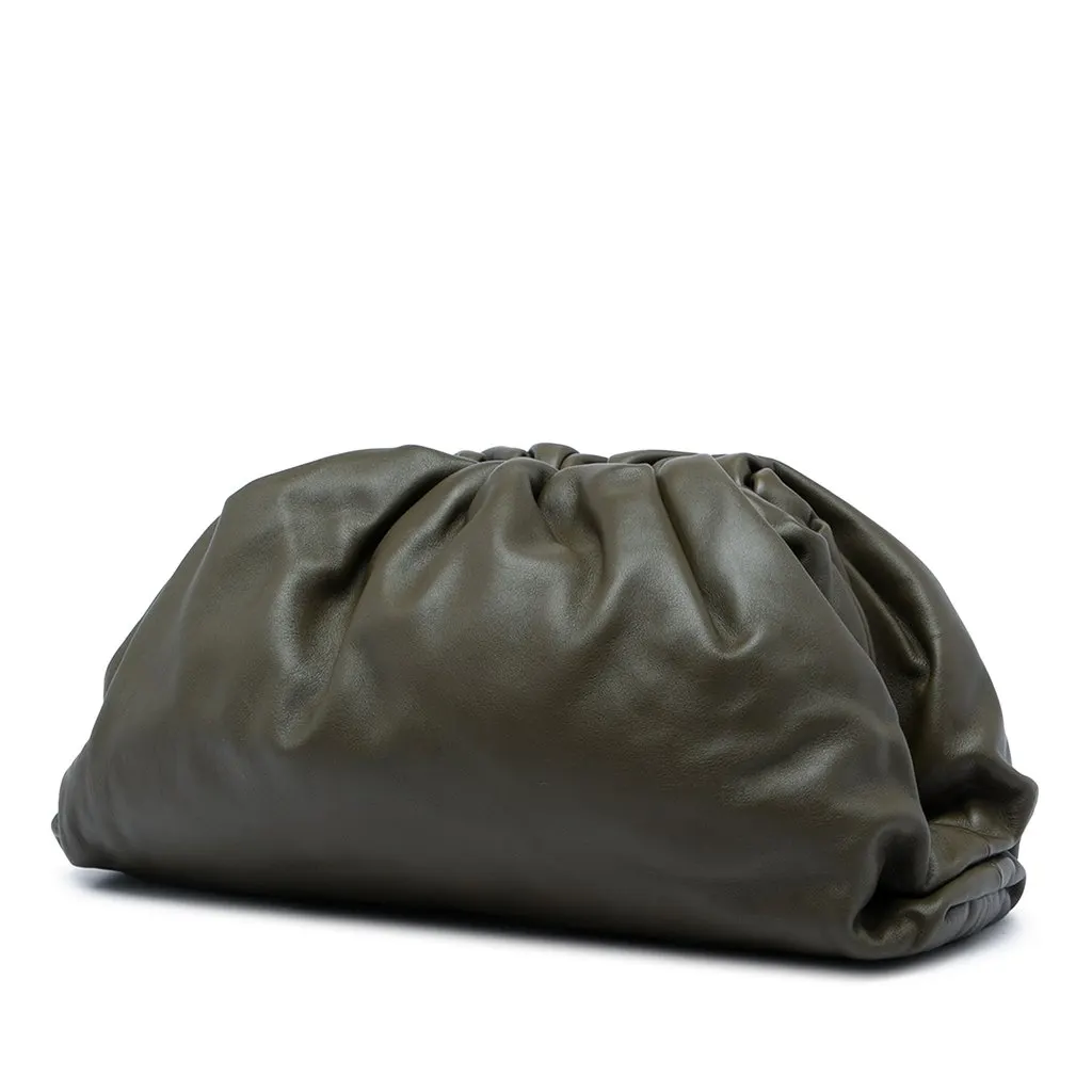 Bottega Veneta Lambskin The Pouch Brown Leather Very good - Back View