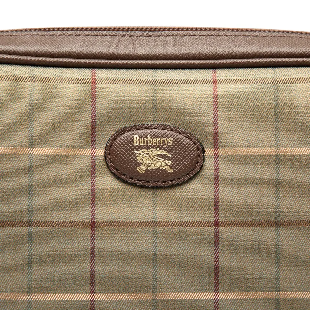 Burberry Vintage Check Canvas Clutch Brown Canvas Very good - Box View