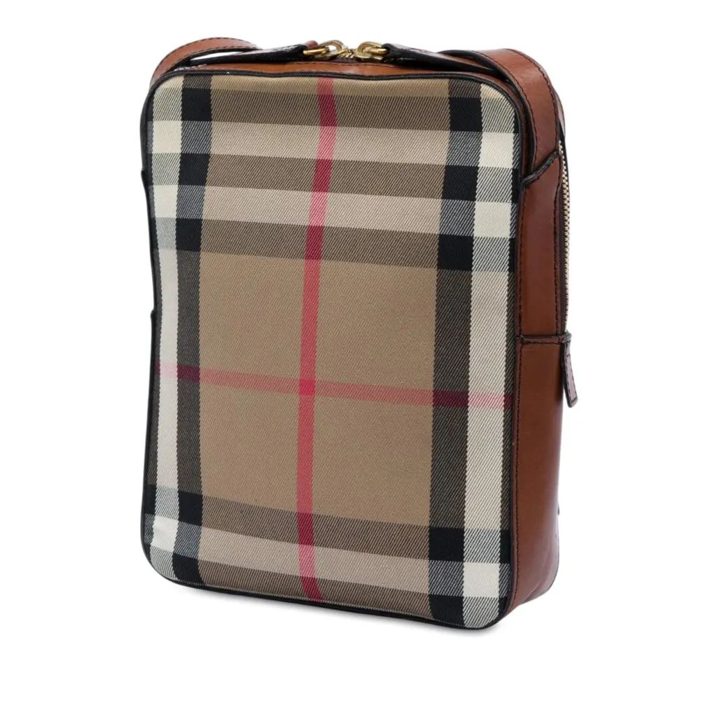 Burberry House Check Canvas Crossbody Beige Very good - Back View