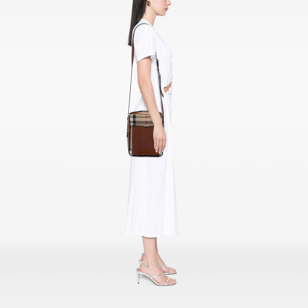 Burberry House Check Canvas Crossbody Beige Very good - Box View