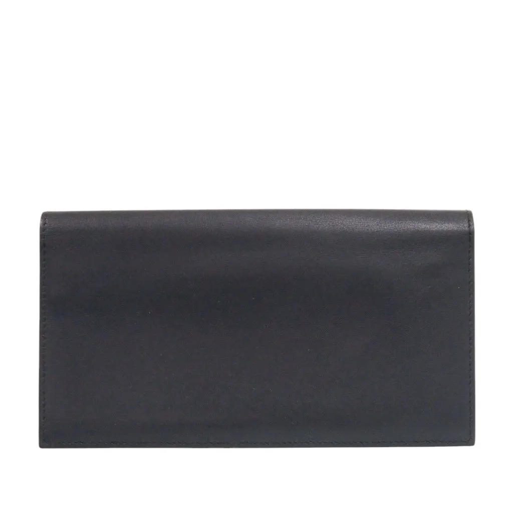 Hermès Swift Citizen Twill Long Wallet Blue Leather Very good - Back View
