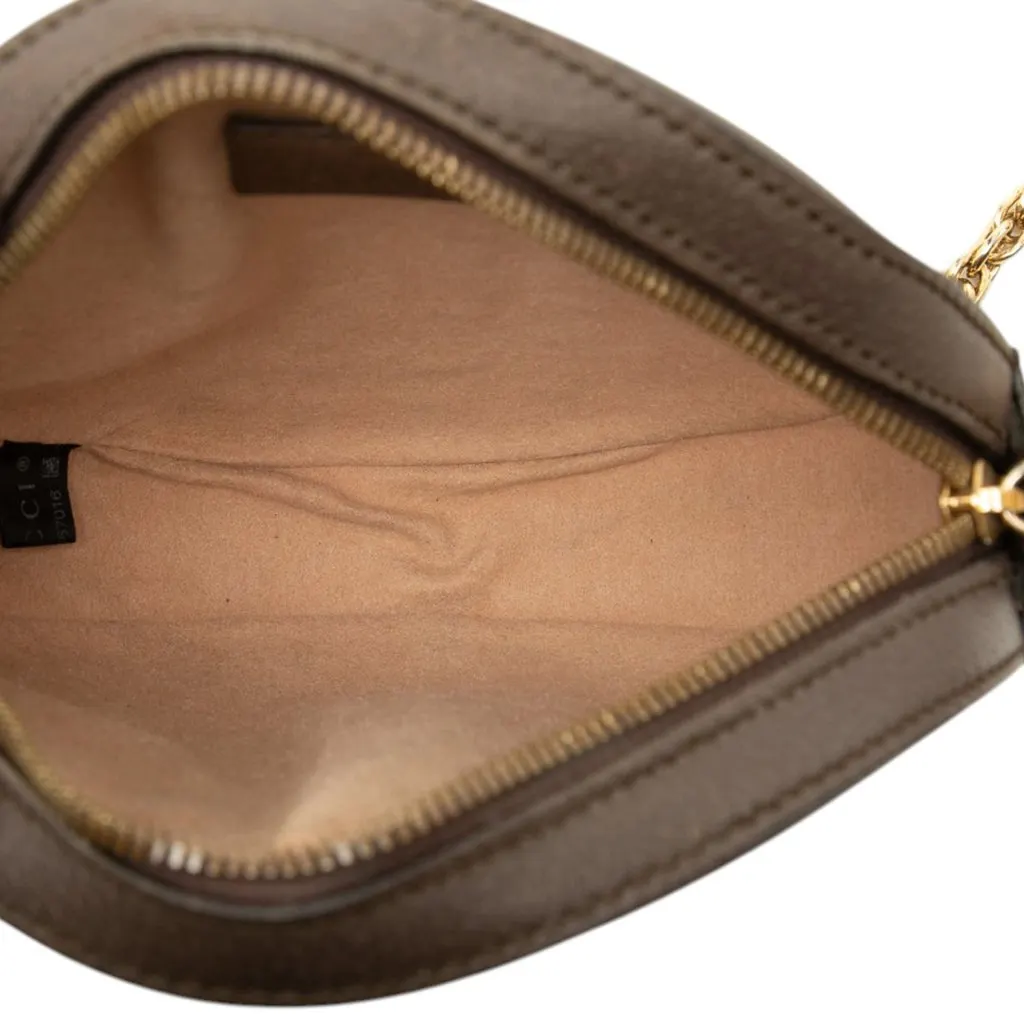 Gucci Mini GG Supreme Web Ophidia Round Crossbody Beige Canvas Good - Model View