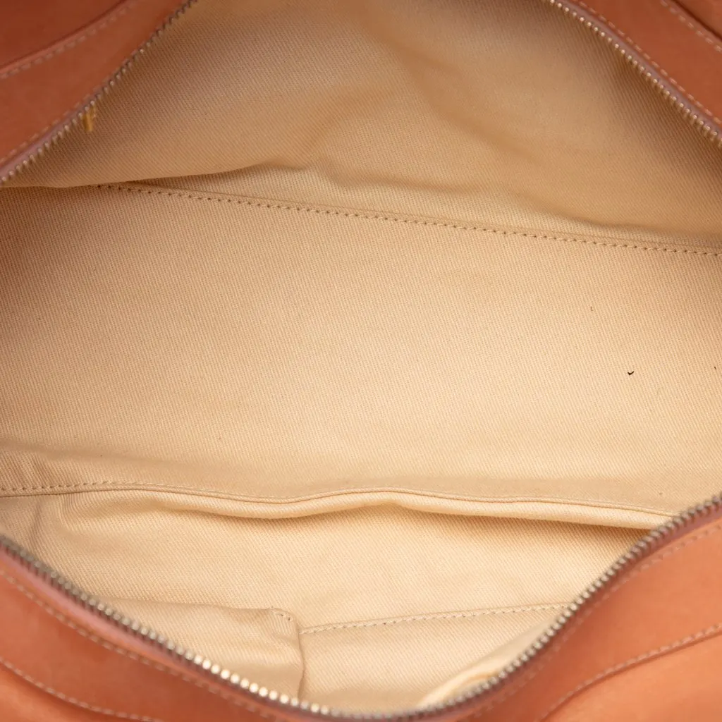 Chanel Quilted Iridescent Calfskin Chic Quilt Bowling Bag Orange Leather Very good - Model View